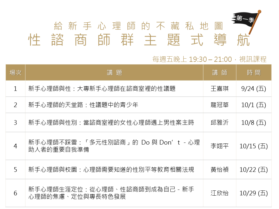 新手心理師場次